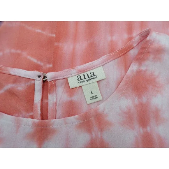A.N.A. Women's Round Neck Sleeveless Tank Top Shirt Tie Dye NWT Size L - Picture 2 of 10
